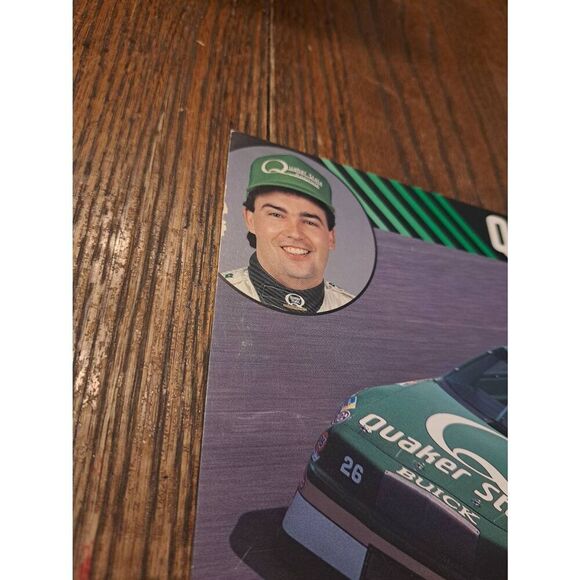 VTG 1990 Brett Bodine Quaker State Racing Driver Card NASCAR King Racing Buick - Picture 3 of 6